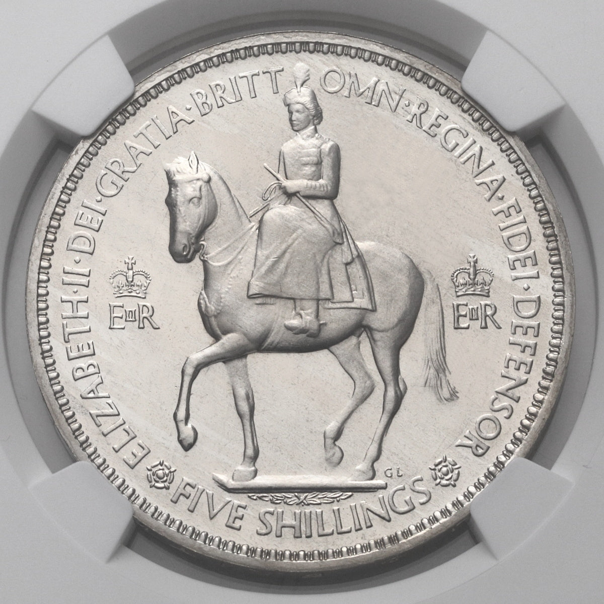 イギリス 1953年 エリザベス2世 戴冠記念 クラウン銀貨 PF66：6381536