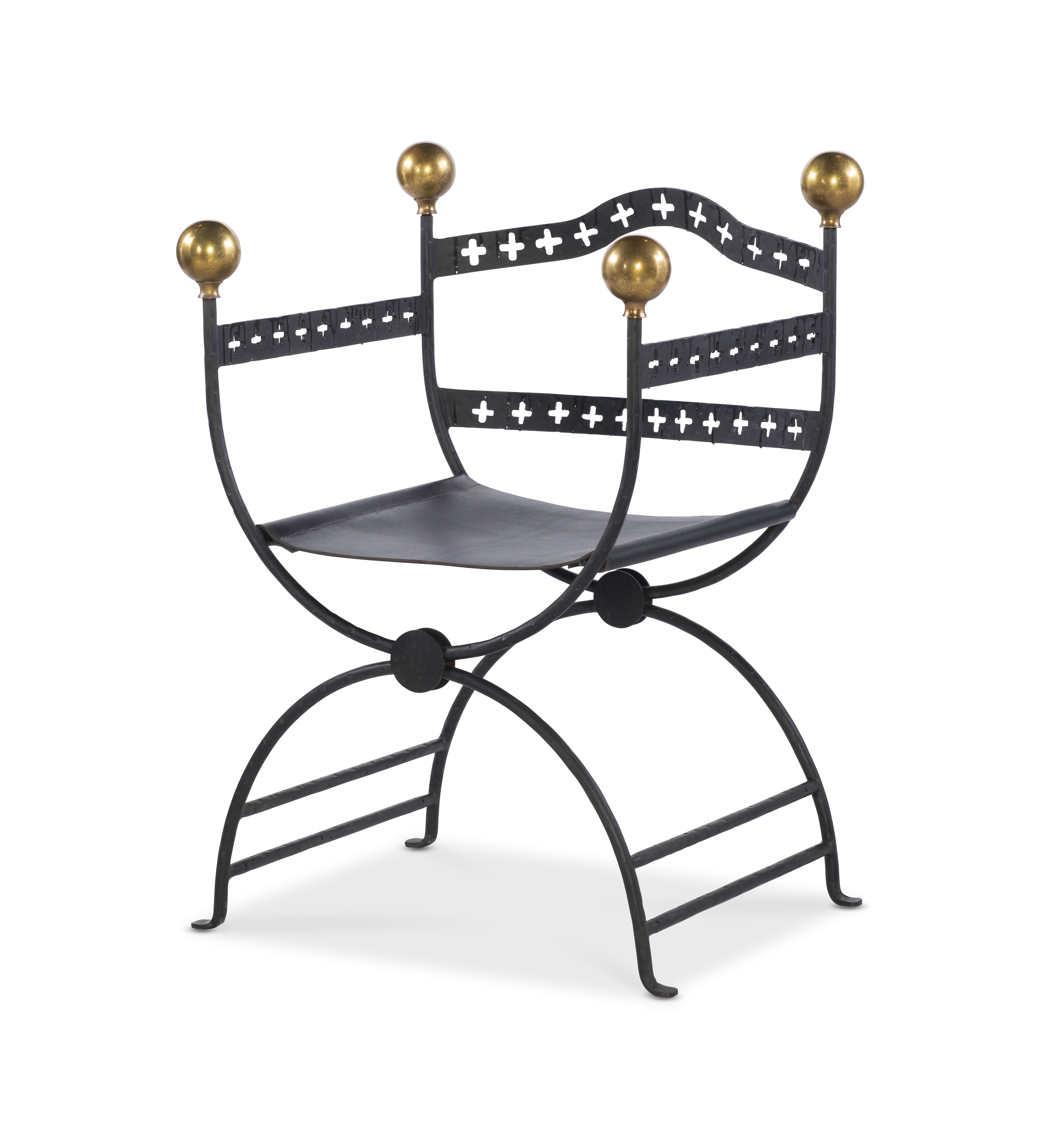 TSA-517-V1 - Dante Iron Savonarola Chair