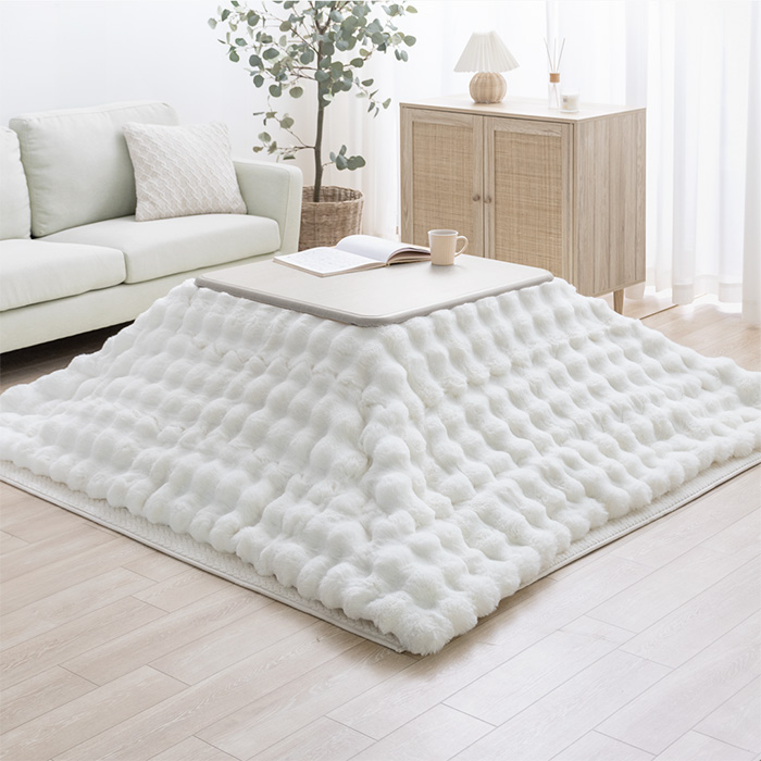 ぽこぽこラビットファー調こたつ布団Rabbie(ラビー)190×190cm 正方形