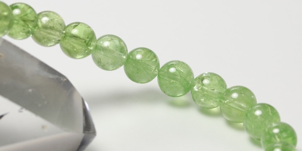 高品質++]ツァボライトブレスレット/天然グリーングロッシュラー