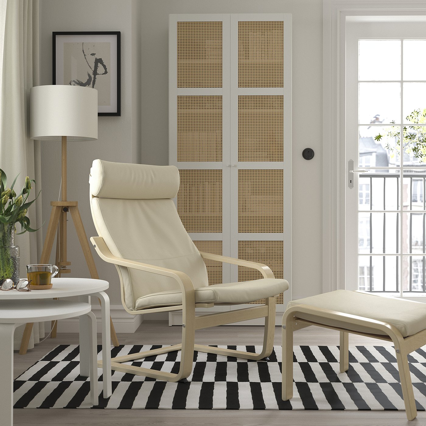 POÄNG ポエング パーソナルチェア, バーチ材突き板/グローセ エッグ