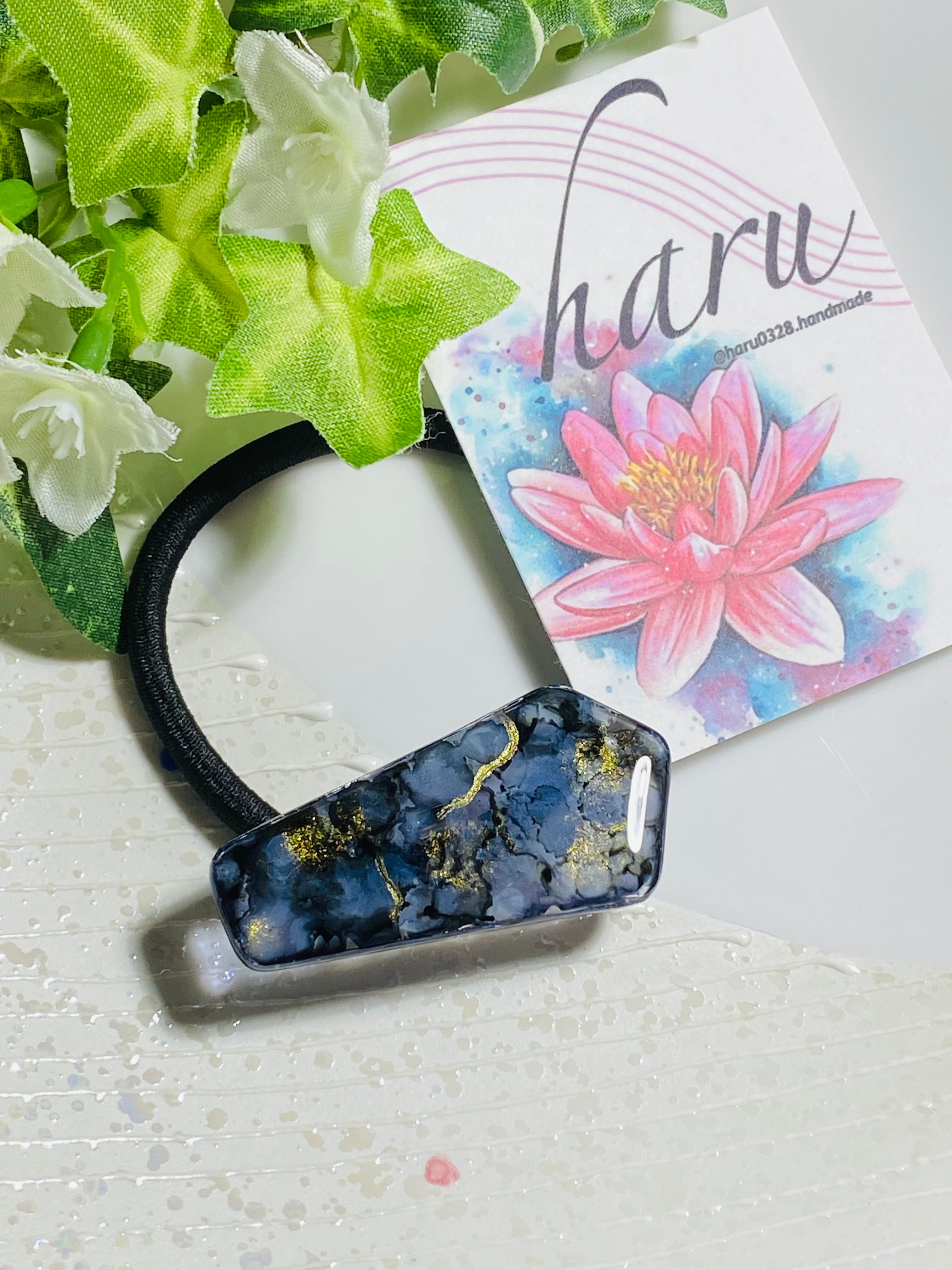 レジンヘアゴム ハンドメイドアクセサリー レジン アルコールインク