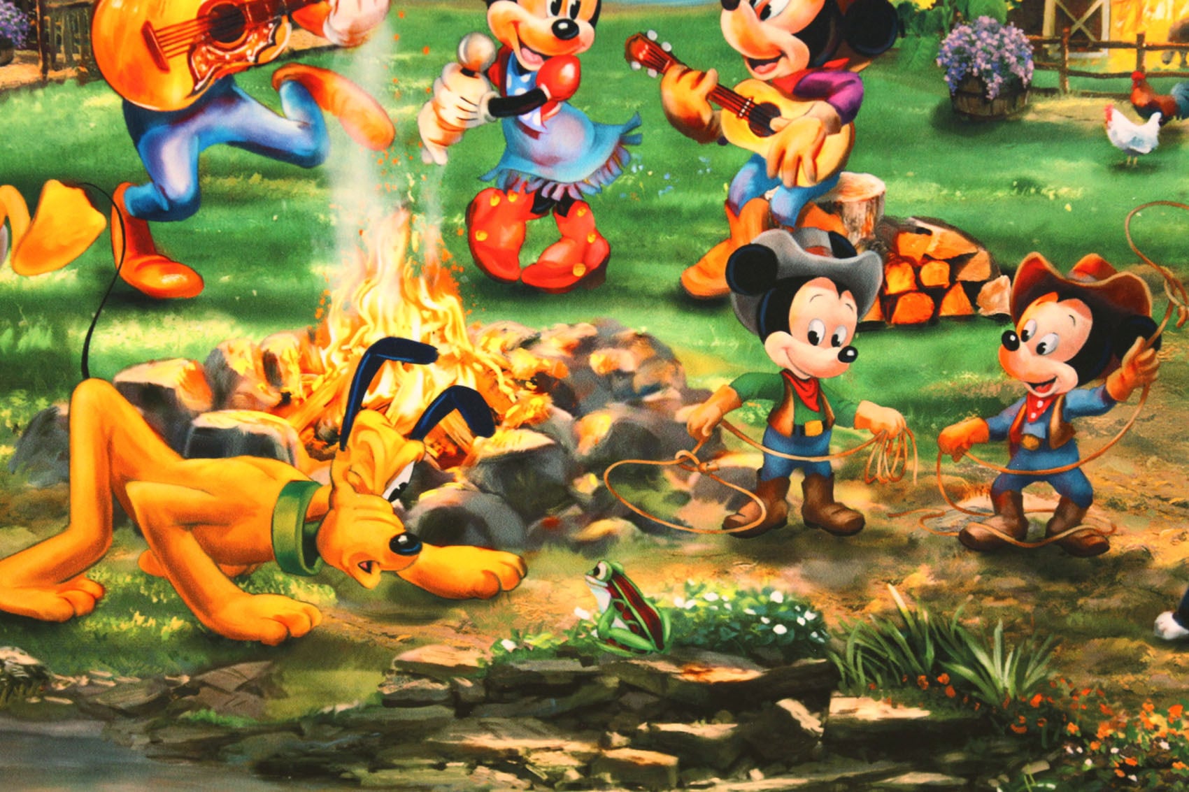 ディズニー絵画「ミッキー＆ミニー/ロッキー マウンテン ラウンド