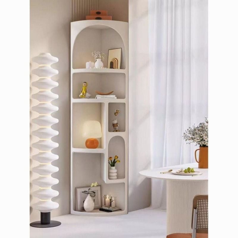 コーナーシェルフ マントルピース ホワイト 白 収納ラック チェスト 棚