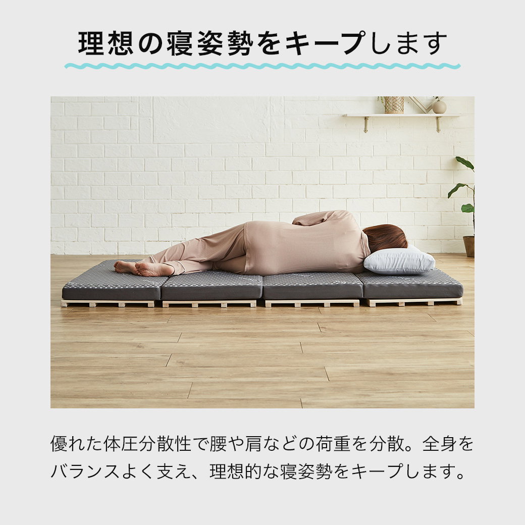 ネルコンシェルジュ 四つ折りウレタンマットレス 厚さ8cm セミダブル
