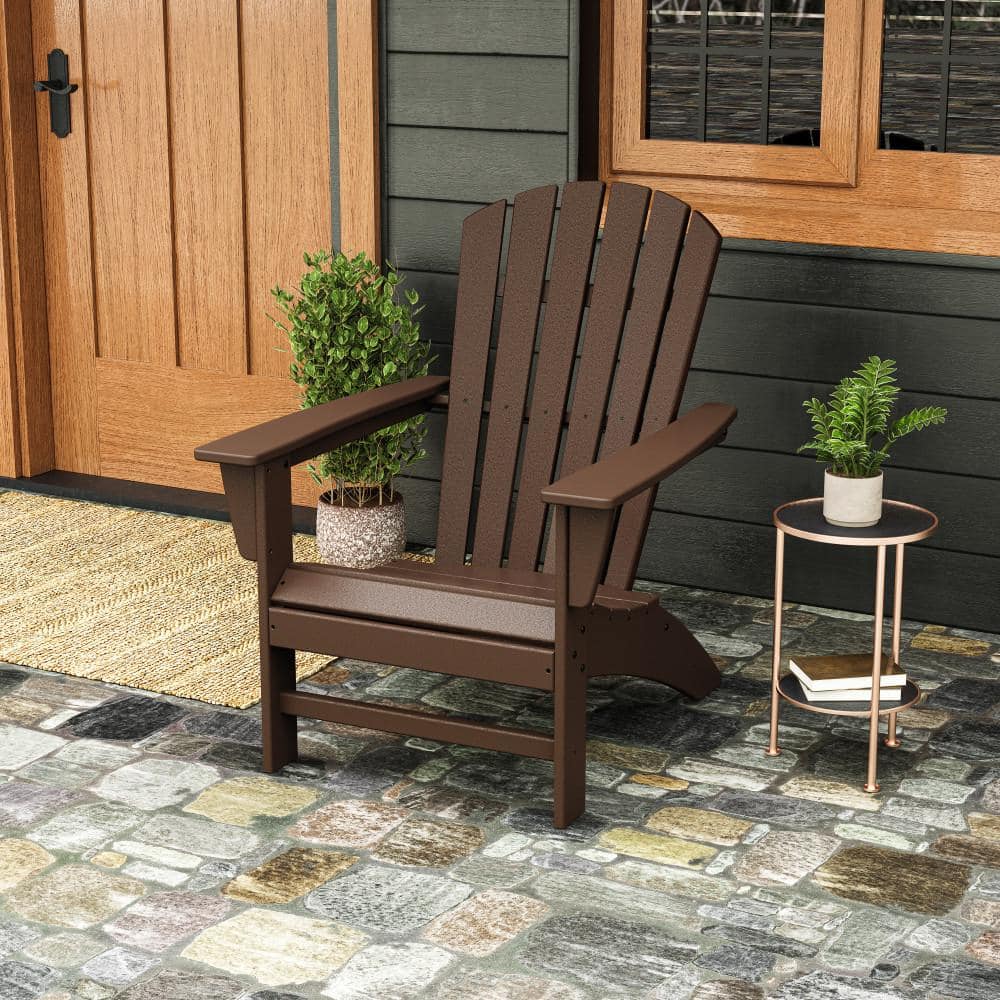 POLYWOOD Grant Park Traditional Curveback Mahogany Plastic Outdoor