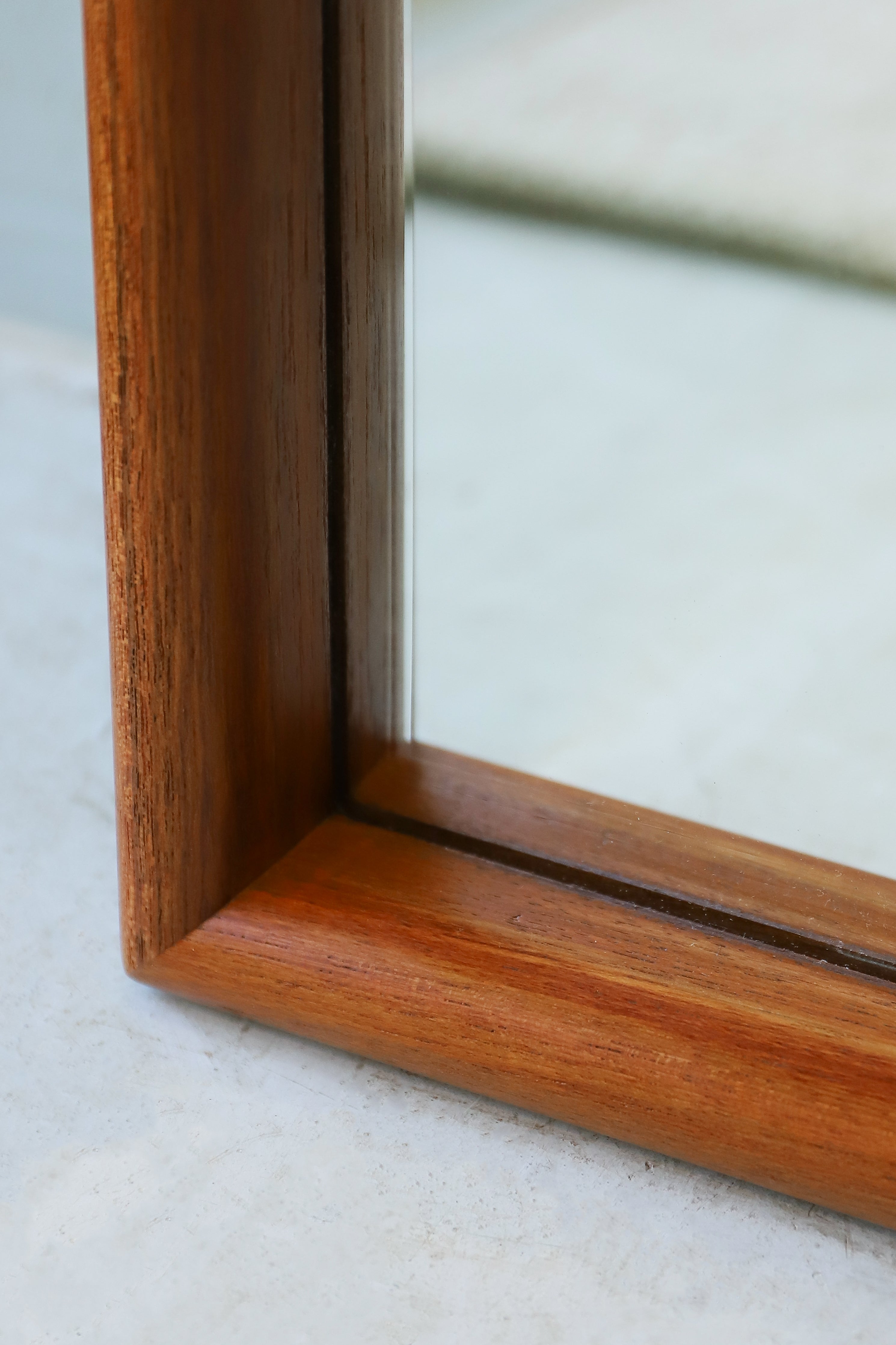 ウォールミラー チーク材 壁掛け 鏡 姿見 インテリア/Teakwood Long