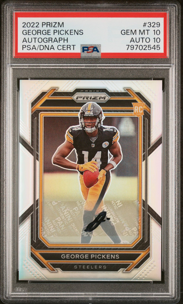 PSA 10 Auto 10 2022 Prizm George Pickens #329 Silver Auto