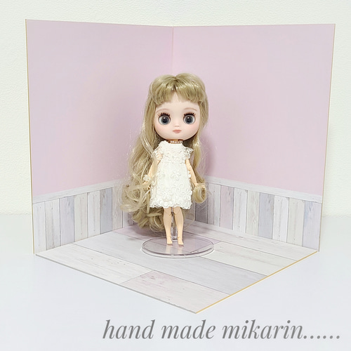 撮影用背景ボード（ピンクシャビー）【ドールハウス】 その他人形
