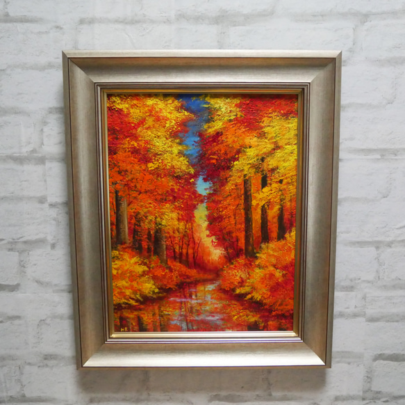油絵 油彩 油彩画 絵画【紅葉】 絵画 HR 通販 18391329｜Creema
