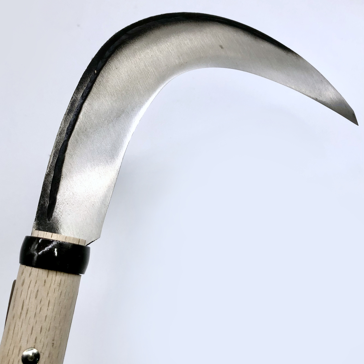 玉日本 片手造林鎌 月渓山 220㎜・190g 450㎜本樫掛柄付 布カバー付き