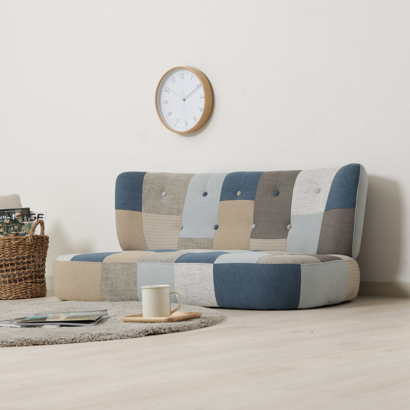 ユアサプライムス.com｜33368 ソファ 2P デイジー パッチワーク ブルー