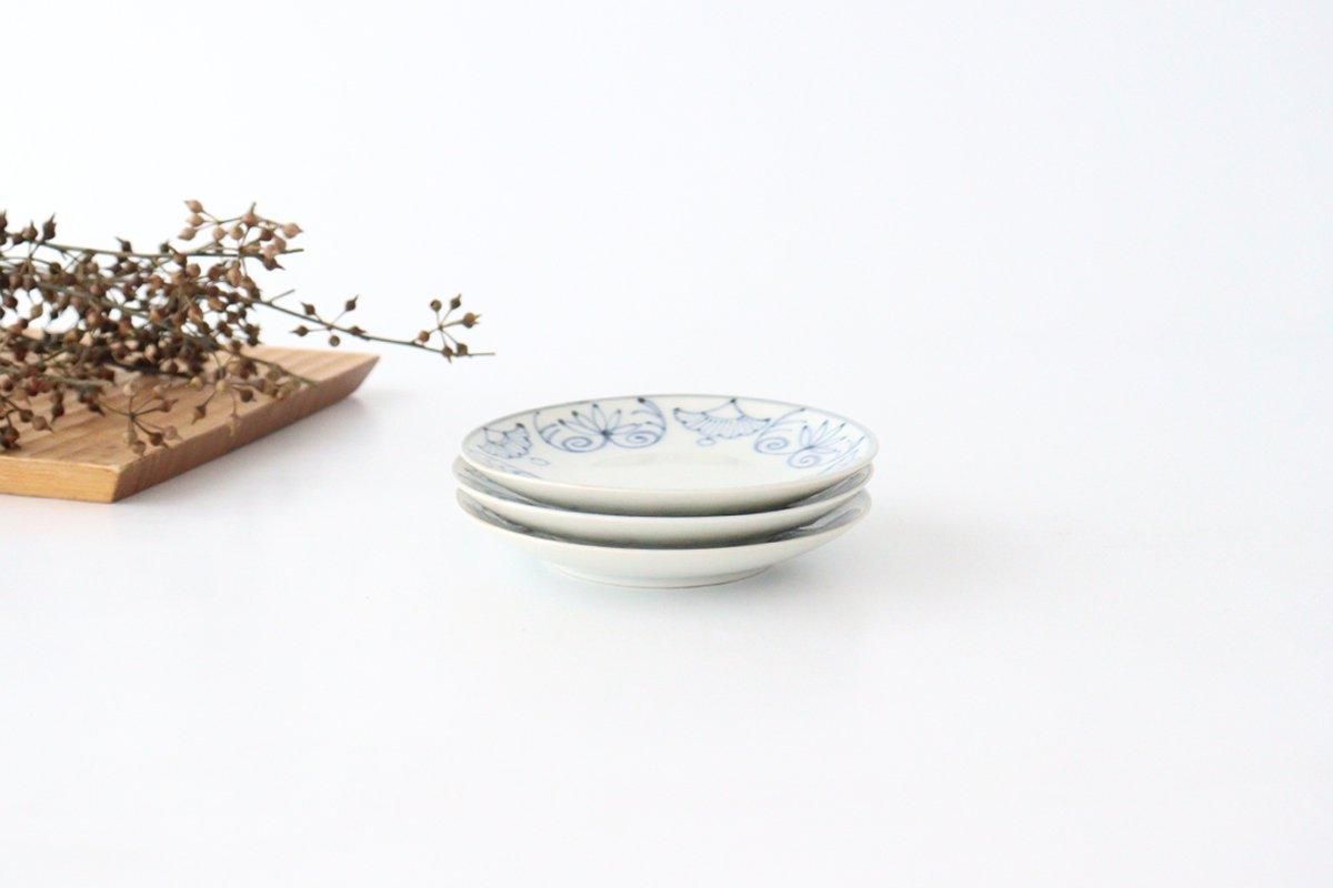 三寸皿｜染付洋花唐草｜磁器｜有田焼｜和食器通販｜うちる｜和食器の皿