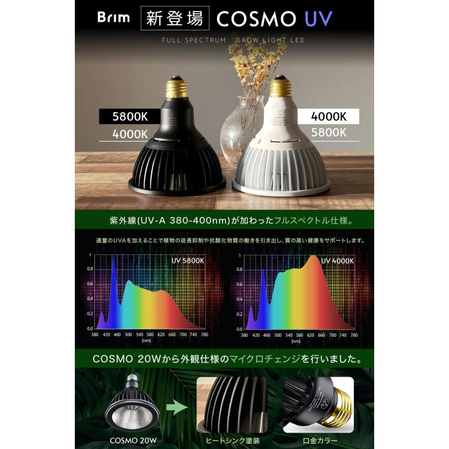 グリーンアドバイザー推薦】BRIM(ブリム) COSMO UV 4000K BK 植物育成