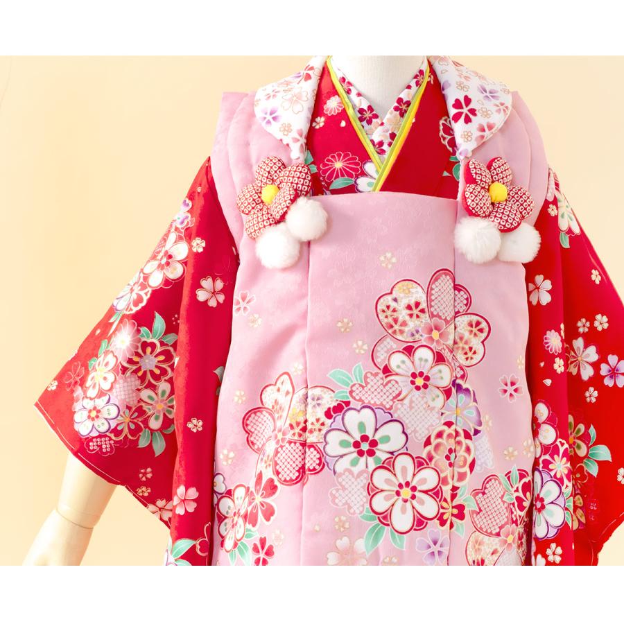 SOUBIEN（創美苑） レンタル 七五三 女の子 3歳 着物 被布 フルセット