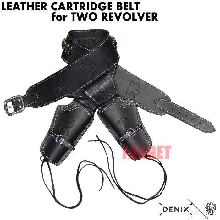 DENIX リボルバー 2丁用ガンベルト BLACKHAWK カートリッジ付 708