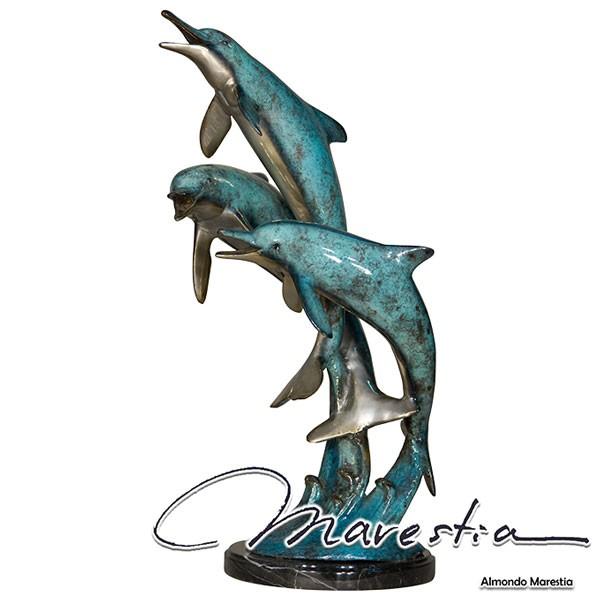 ブラス Marestia マレスティア 3頭のイルカ ドルフィン インテリア