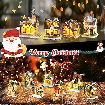 Amazon.co.jp: Soaoo クリスマスビレッジセット クリスマス村の家 置物