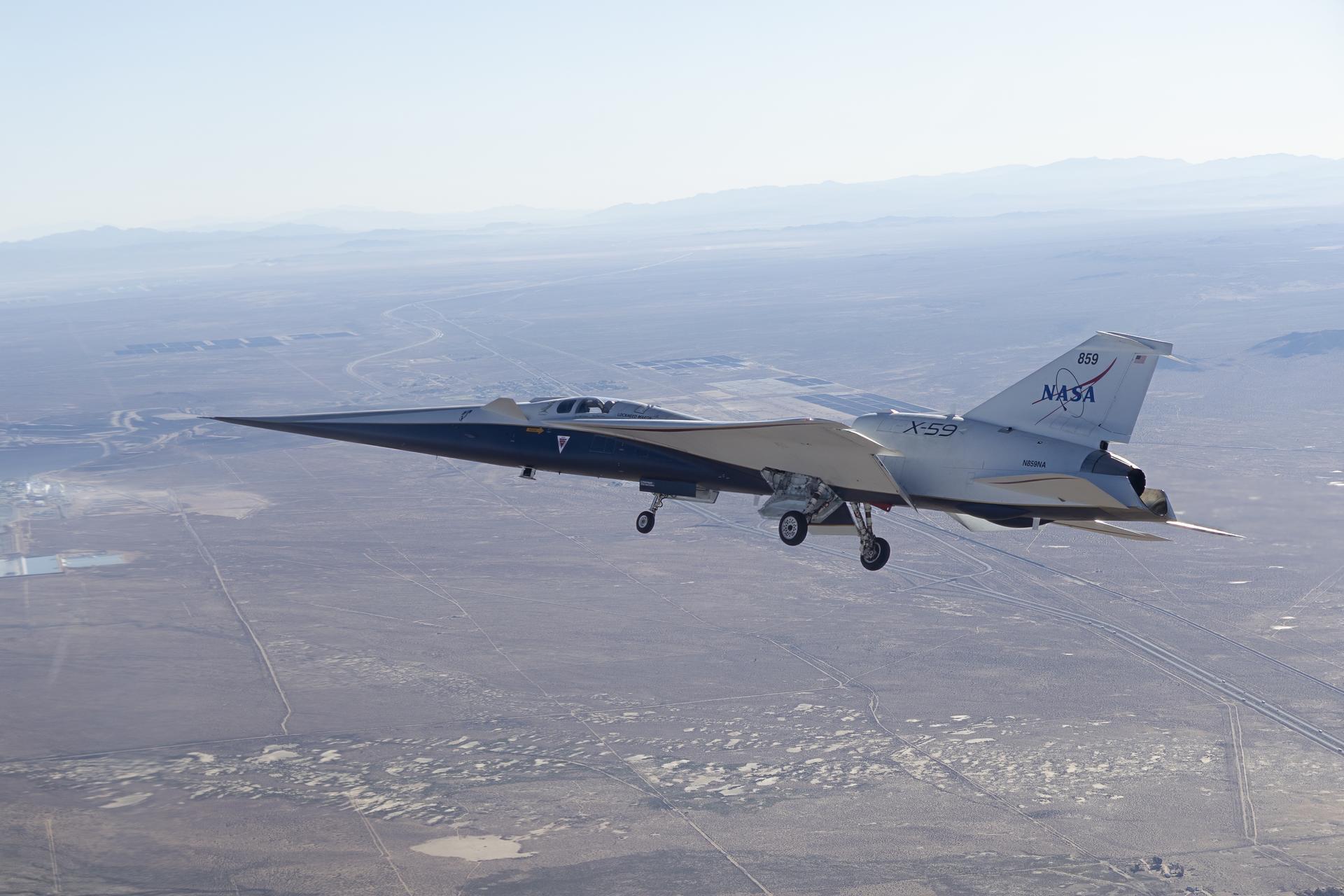 NASAが超音速機「X-59」の初飛行映像を公開】音速を超えても爆音を発生