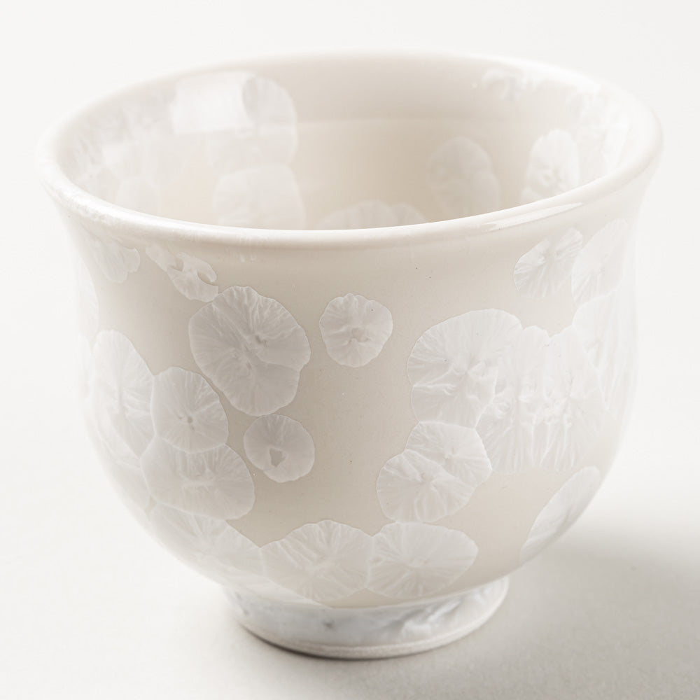 京焼・清水焼 陶あん 花結晶 ぐい呑み（白） ¥3,850 大人の焼き物