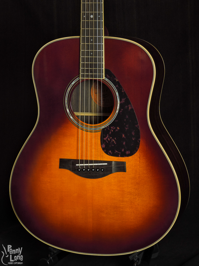 YAMAHA LL6 ARE BROWN SUNBURST ACOUSTIC ELECTRIC JUMBO GUITAR