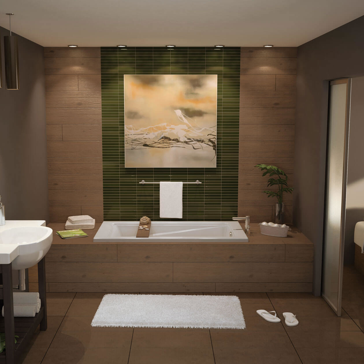 Exhibit 6036 Acrylic Drop-in End Drain Bathtub in White | Bathtub