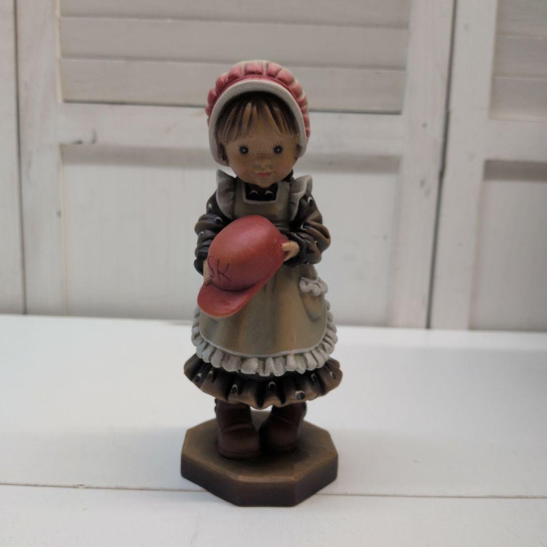 ANRI人形　アンリ人形　イタリア製　 M2527 アンリ人形 木彫り サラケイ Bearly Ready 12cm Anri イタリア 置物 J1