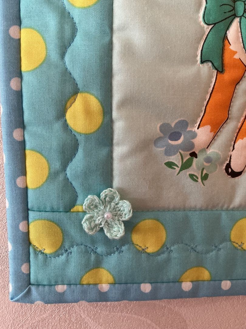 パッチワーク タペストリー ベビーキルト ☆ レトロアニマル くま