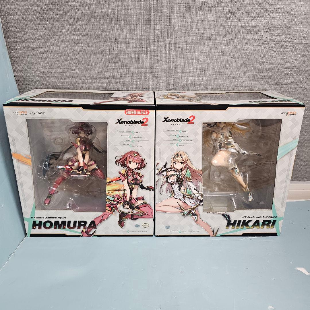 ゼノブレイド2 ホムラ ヒカリ　1/7フィギュアセット ゼノブレイド2」、「ホムラ」と「ヒカリ」の1/7スケールフィギュアが