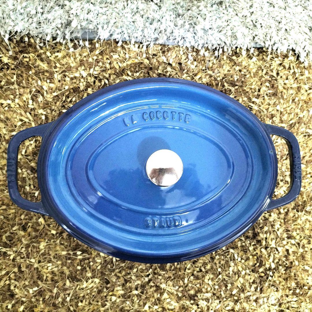 ストウブ　限定色　ブルー系　ココットオーバル　27cm　鍋　STAUB 祝STAUBピコ・ココット誕生40年！記念カラー「サックスブルー」が限定
