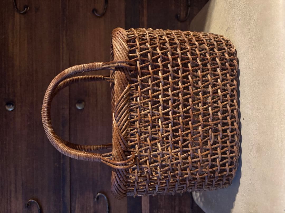 値下げ★国産 あけび かごバッグ こだし編み 青森 カゴ あけび-かごバッグ｜こだし編み｜中サイズ｜小判底｜浅型｜青森県の