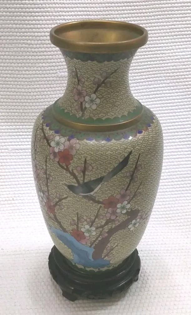 中国骨董品　七宝焼　花瓶　壺　梅に鶯/朝顔 九谷焼 玉竜作 花瓶 紅白梅に鶯 | 九谷焼と和食器の通販サイト | 金沢